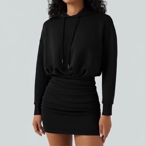 HALARA Black Hoodie Mini Dress NWT